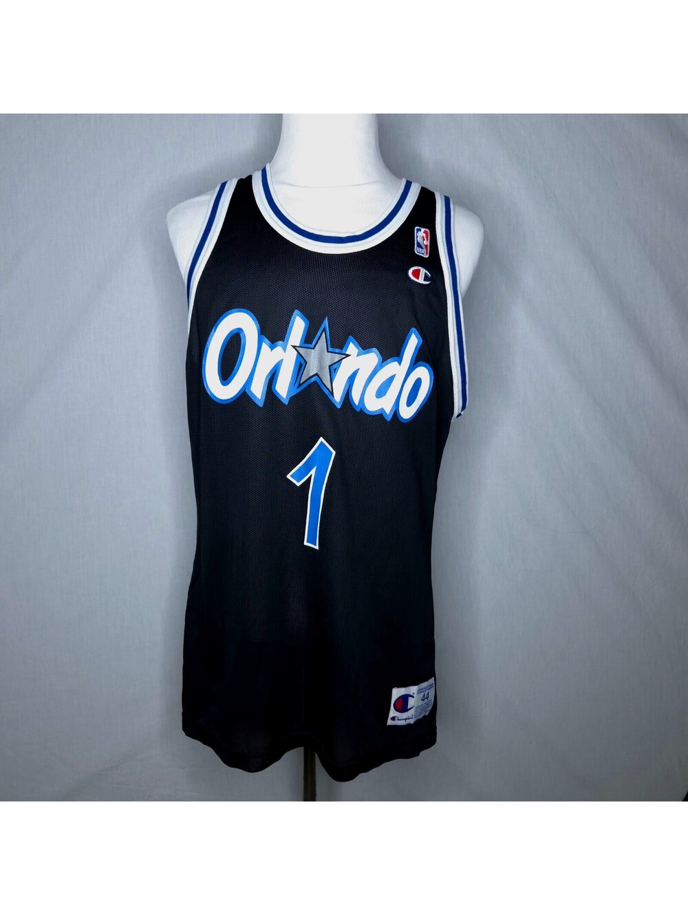 Men's Champion Penny Hardaway Orlando Magic NBA Jersey Vintage, Sz 44 Large, USA